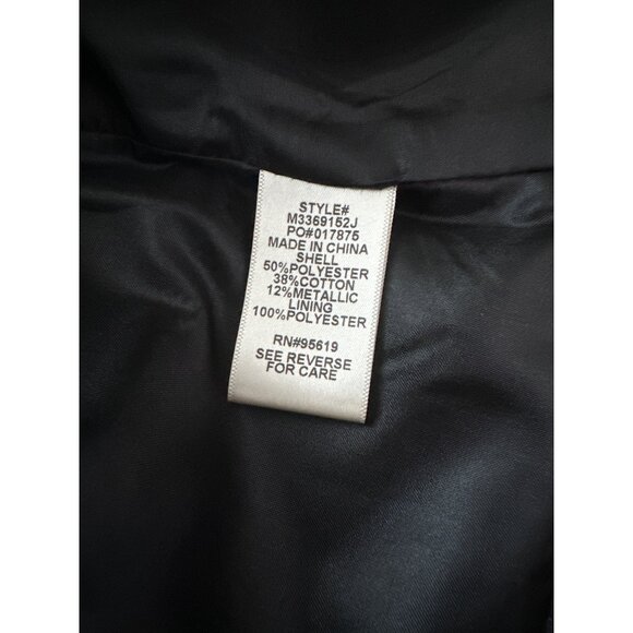 JohnPaulRichard Black Dress Jacket Textured 4 Buttons 3/4 Sleeve Lined Size XL - Picture 8 of 8